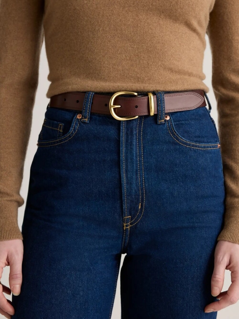 Quince Allegra European Brown Genuine Leather Belt